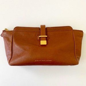 Vintage Marc by Marc Jacobs  Clutch Leather Tan Brown Golden Zip